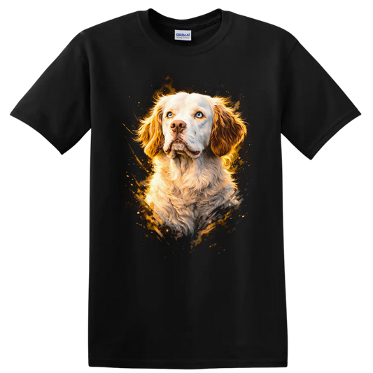 Blue Eyed Cocker Spaniel Dog Portrait T Shirt for Dog Lovers - Black