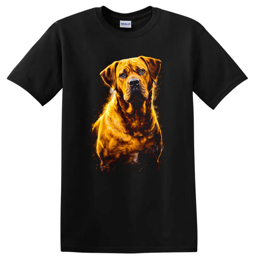 Golden Retriever Dog Portrait T Shirt Vibrant Watercolor Splash - Black