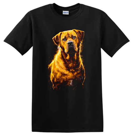Golden Retriever Dog Portrait T Shirt Vibrant Watercolor Splash - Black