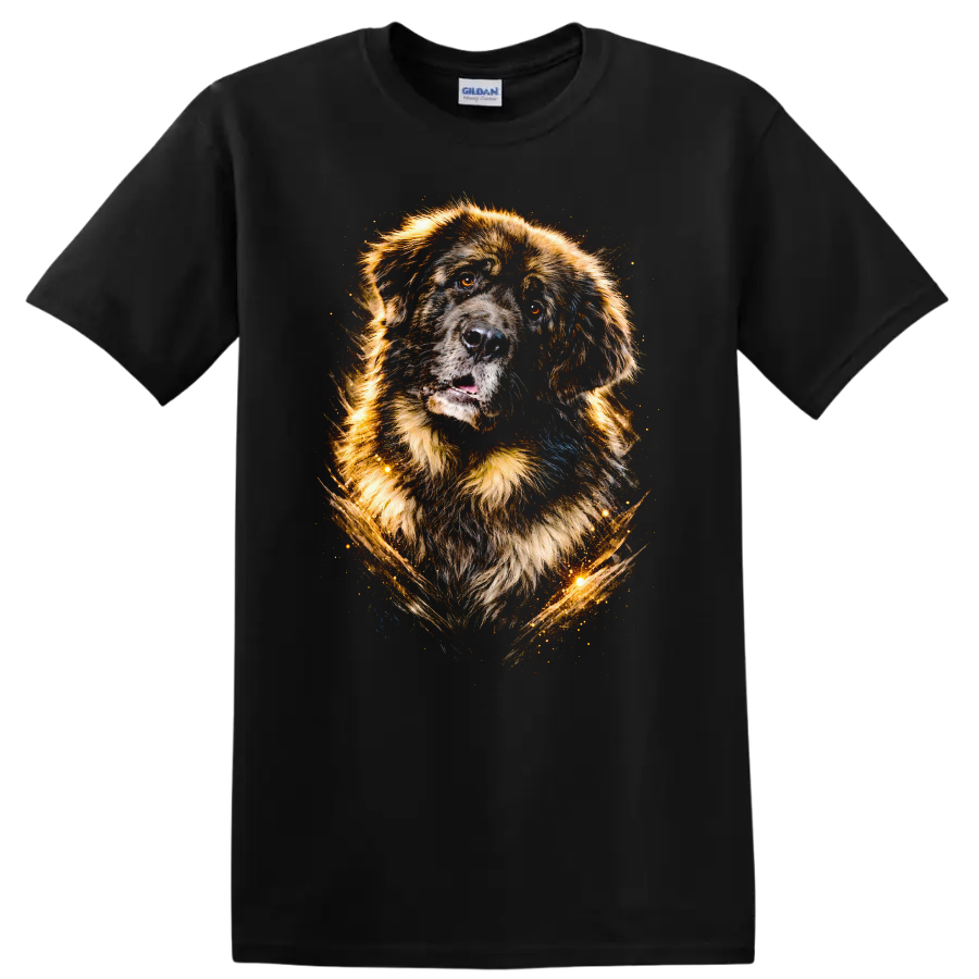 Loyal Labrador Dog Portrait T Shirt Colorful Glow Style on a Black T Shirt