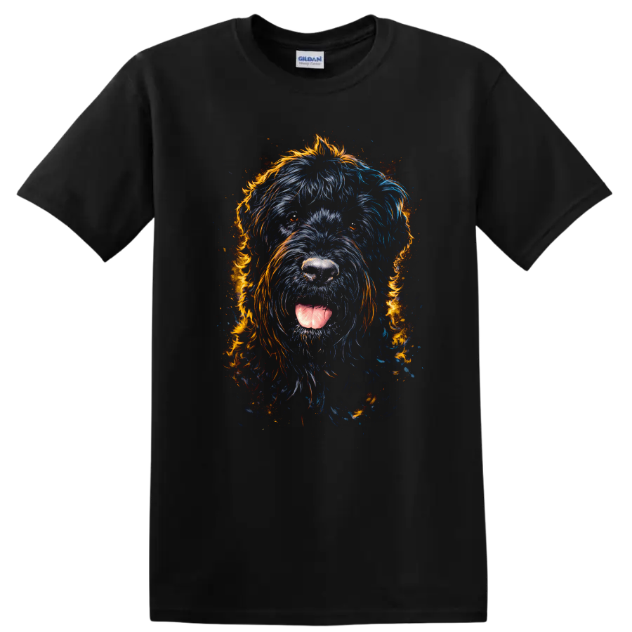 Colorful Dog Portrait Art T Shirt for Dog Lovers and Pet Owners - Black