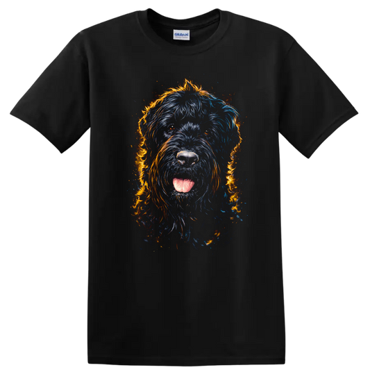 Colorful Dog Portrait Art T Shirt for Dog Lovers and Pet Owners - Black