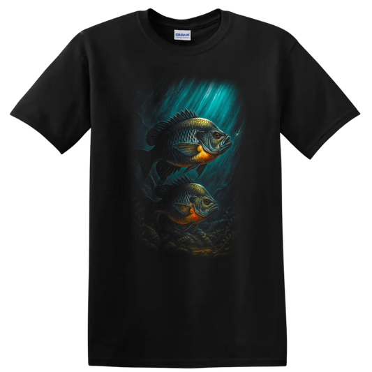 Colorful Fish Underwater Art T Shirt for Anglers and Nature Lovers - Black