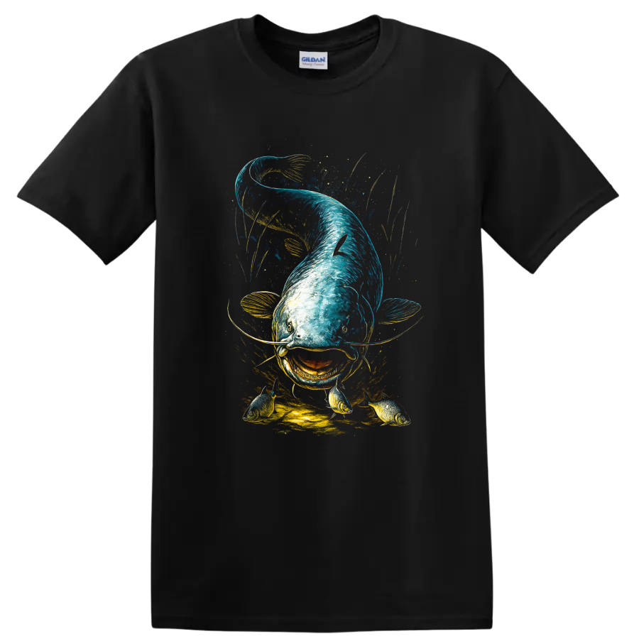 Colorful Fish Art Graphic T Shirt, Vibrant Aquarium Style, Unisex - Black
