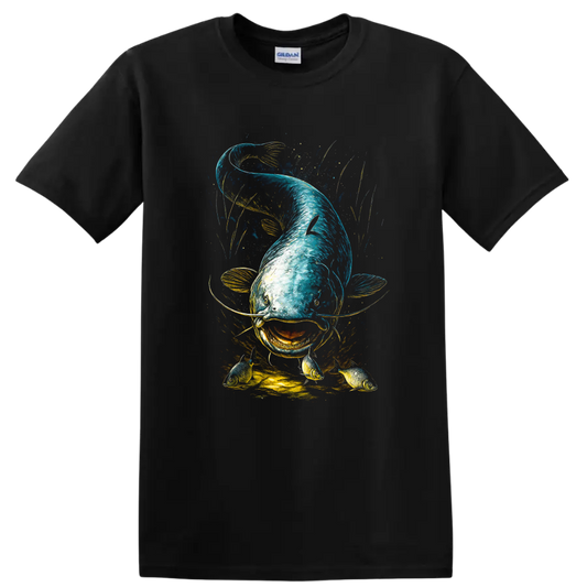 Colorful Fish Art Graphic T Shirt, Vibrant Aquarium Style, Unisex - Black