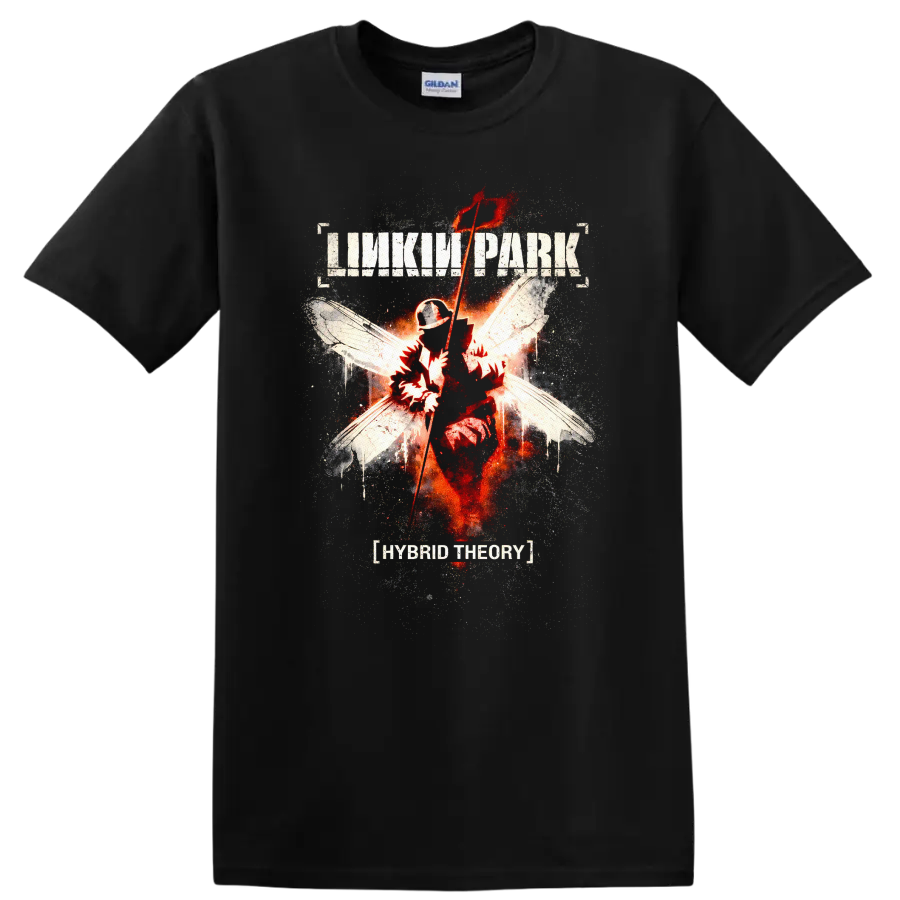 Linkin Park Hybrid Theory Vintage Classic Rock T Shirt on a Black T Shirt