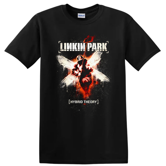 Linkin Park Hybrid Theory Vintage Classic Rock T Shirt on a Black T Shirt