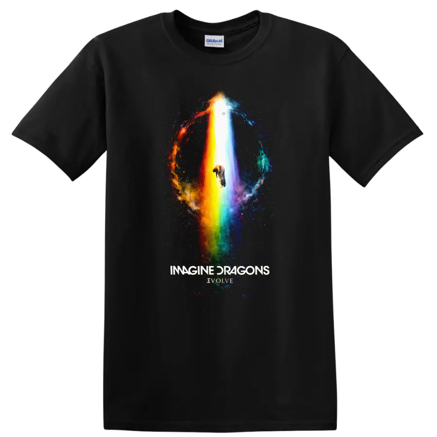Imagine Dragons Evolve Vintage Classic Rock T Shirt on a Black T Shirt