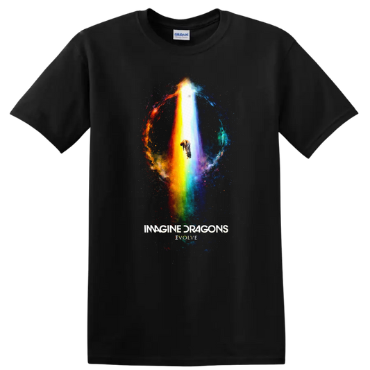 Imagine Dragons Evolve Vintage Classic Rock T Shirt on a Black T Shirt