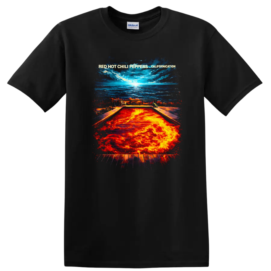 Red Hot Chili Peppers Californication Vintage T Shirt on a Black T Shirt