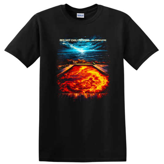 Red Hot Chili Peppers Californication Vintage T Shirt on a Black T Shirt