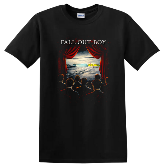 Fall Out Boy Vintage Album Cover Art T Shirt on a Black T Shirt