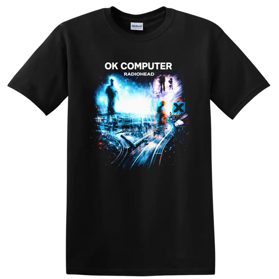 OK Computer Radiohead Vintage Classic Rock Album Cover T Shirt - Black