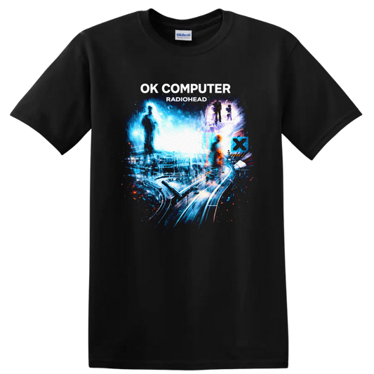 OK Computer Radiohead Vintage Classic Rock Album Cover T Shirt - Black