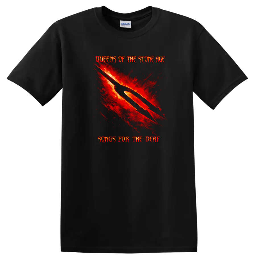 Queens of the Stone Age Songs for the Deaf T Shirt Vintage Rock Style - Black
