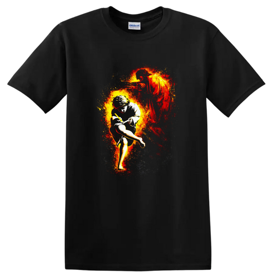 Vintage Classic Rock Album Cover Art Style T Shirt - Black