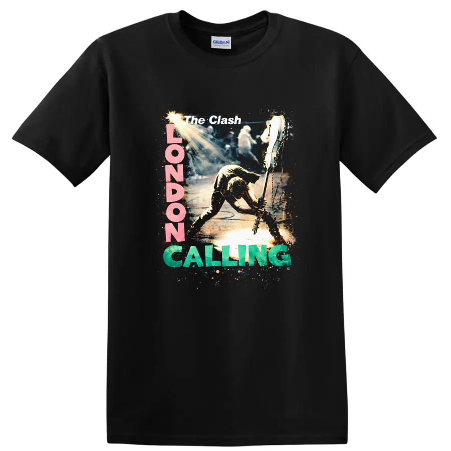 The Clash London Calling Vintage Rock T Shirt - Black
