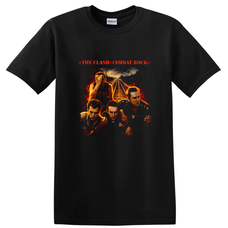 The Clash Combat Rock Vintage T Shirt - Classic Rock Album Art - Black