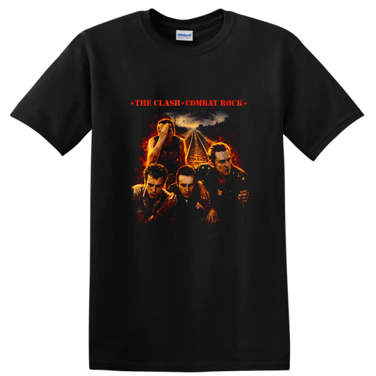 The Clash Combat Rock Vintage T Shirt - Classic Rock Album Art - Black