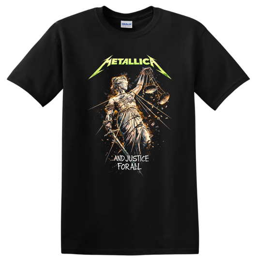 Metallica Justice Vintage Classic Rock T Shirt - Black