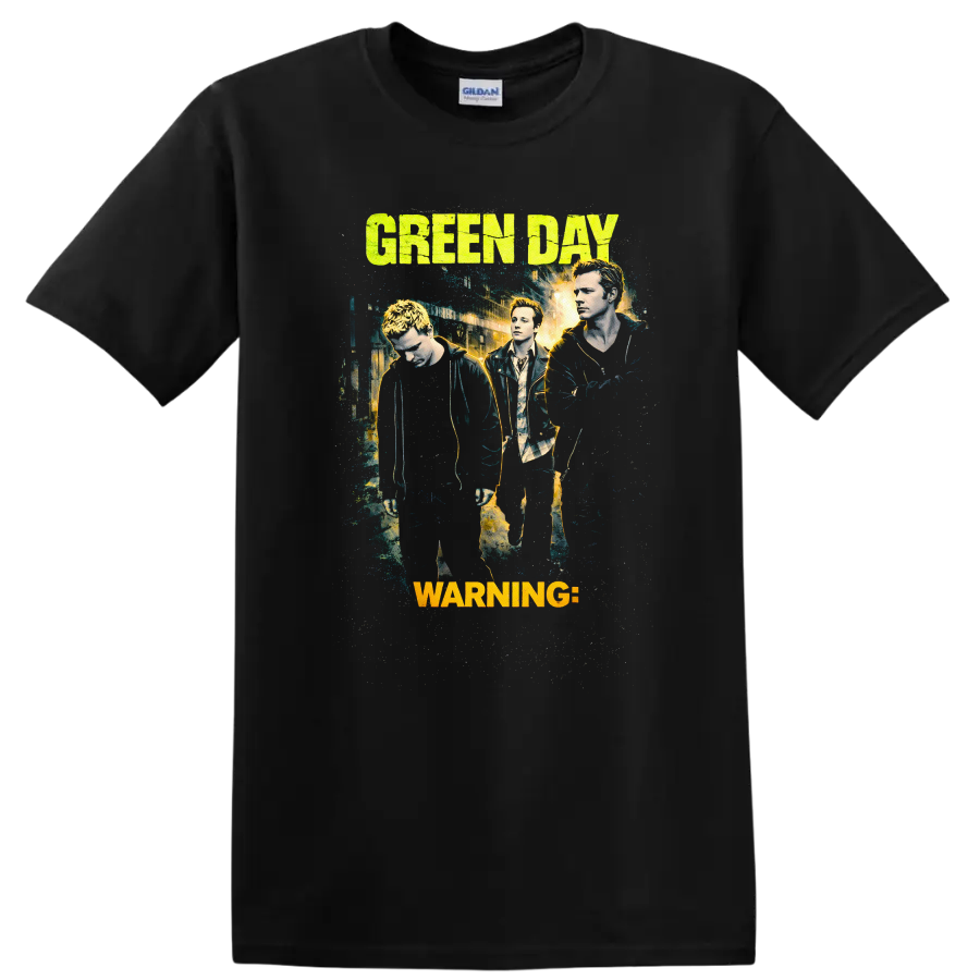 Green Day Vintage Classic Rock Album Cover Art T Shirt - Black