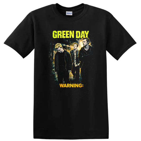 Green Day Vintage Classic Rock Album Cover Art T Shirt - Black