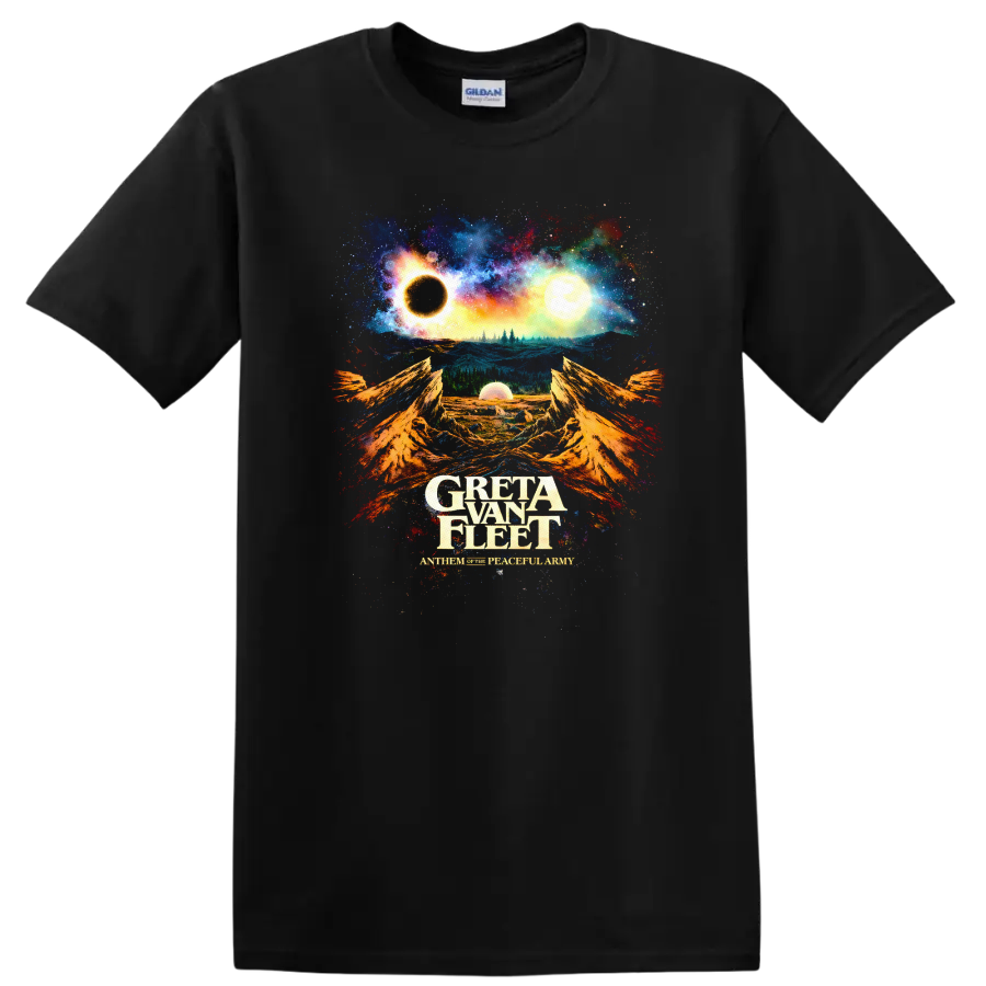 Greta Van Fleet Vintage Classic Rock Album Cover Art T Shirt - Black
