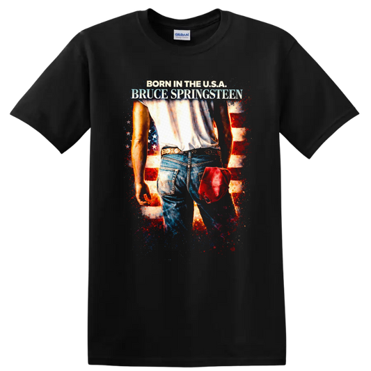 Born in the U.S.A. Bruce Springsteen Vintage T Shirt - Black