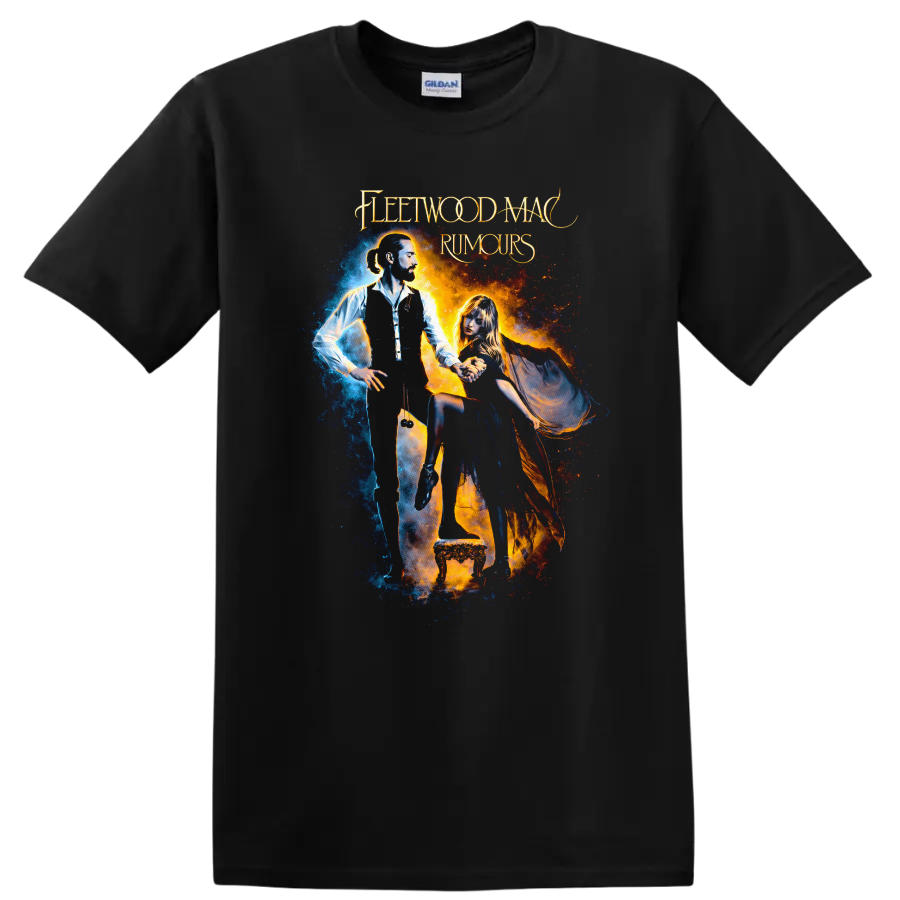 Fleetwood Mac Rumours Vintage Classic Rock Album Cover T Shirt - Black