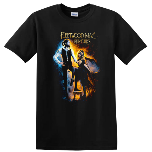 Fleetwood Mac Rumours Vintage Classic Rock Album Cover T Shirt - Black