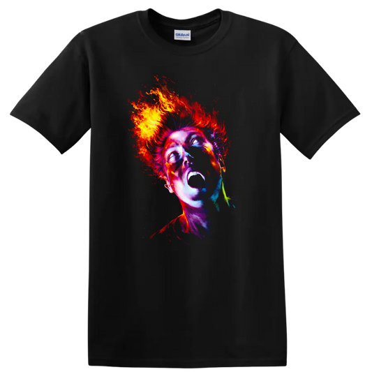 Vintage Classic Rock Album Cover Art Style T Shirt - Black
