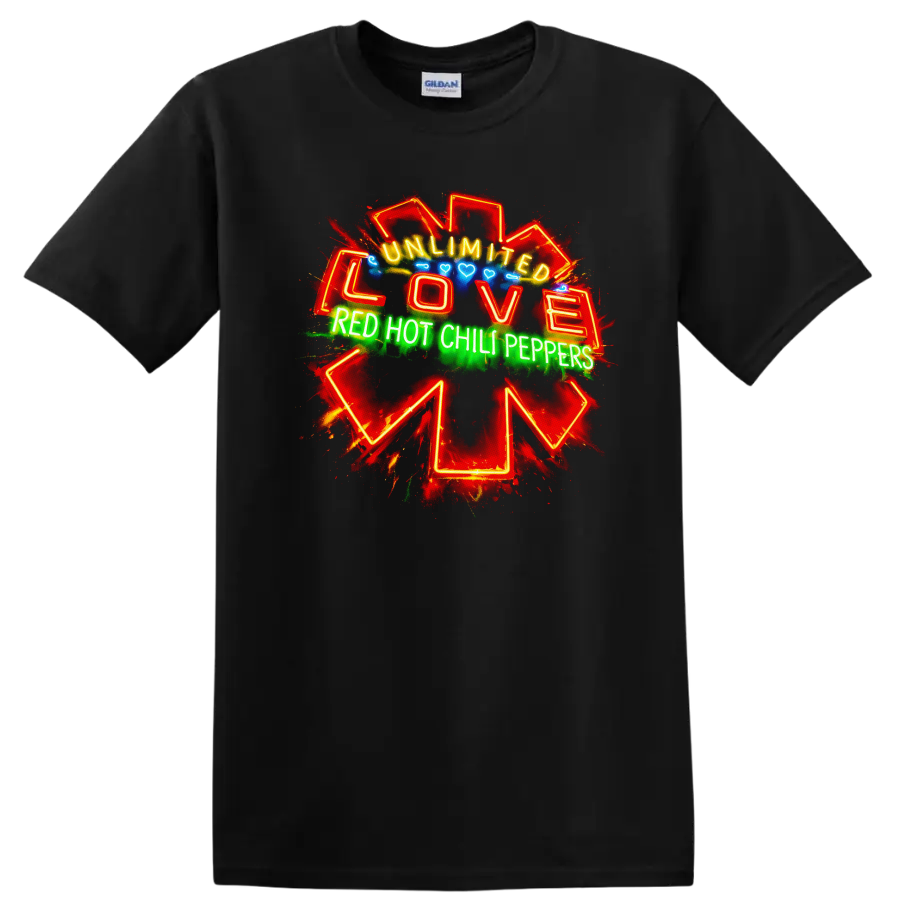Unlimited Love Red Hot Chili Peppers T Shirt Vintage Classic Rock - Black
