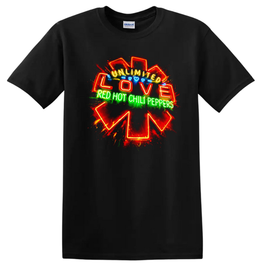 Unlimited Love Red Hot Chili Peppers T Shirt Vintage Classic Rock - Black