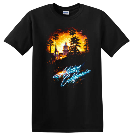Hotel California Vintage Classic Rock T Shirt - Black