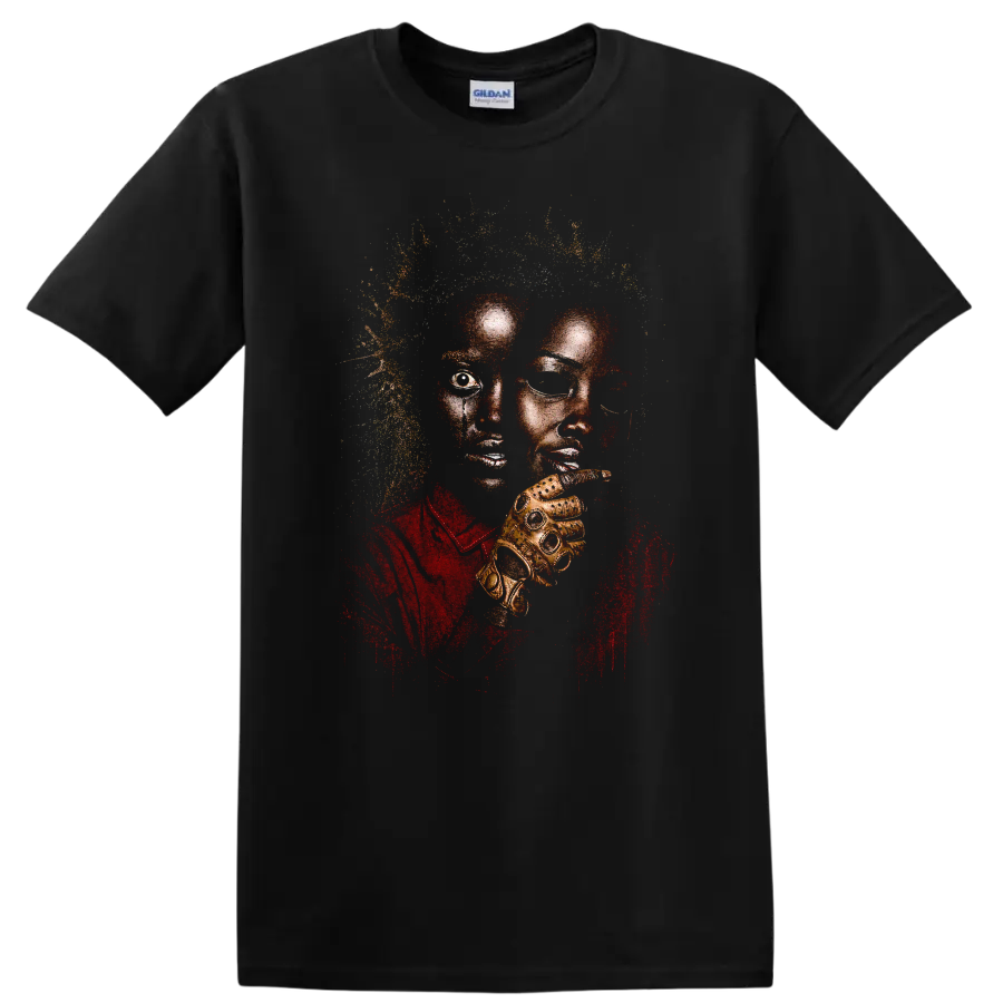 Unique Art Graphic T Shirt with Bold Design and Colorful Elements Tee - Black
