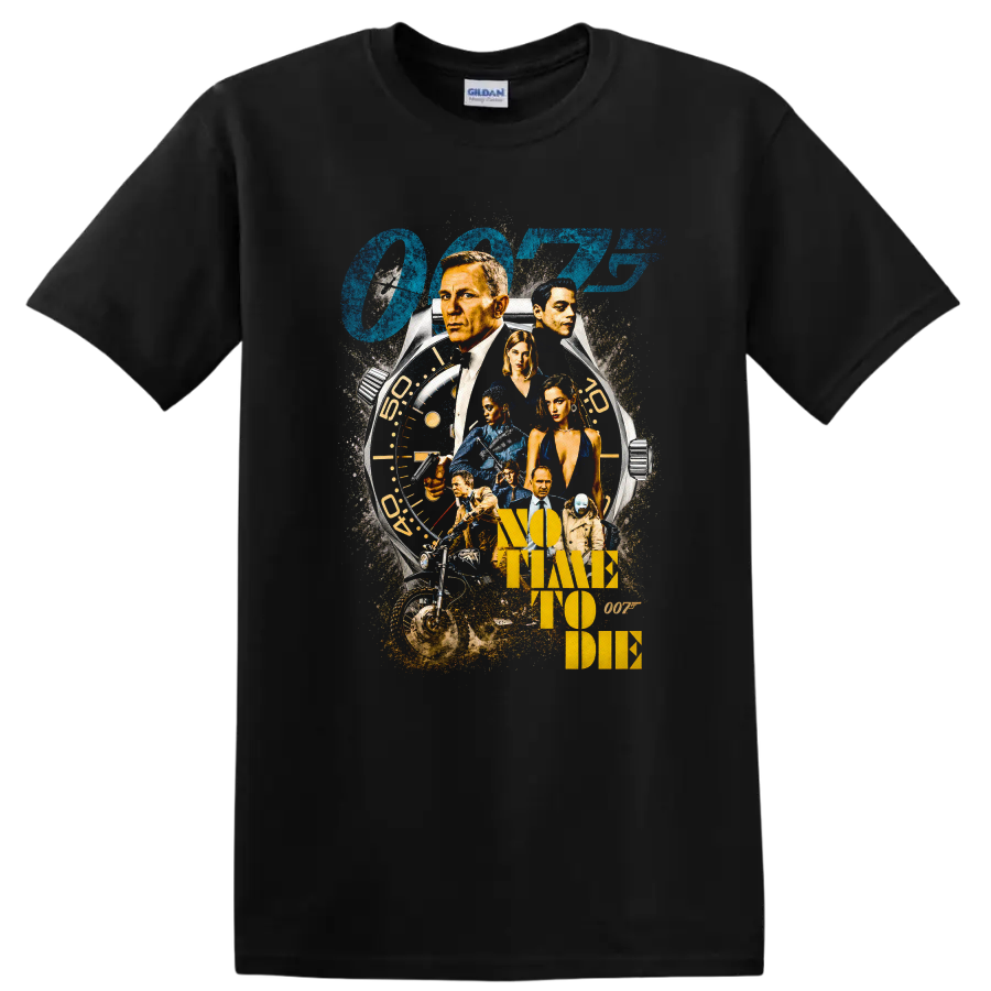 Vintage Cult Movie Character Portrait Style T Shirt on a Black T Shirt