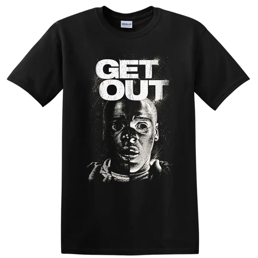 Get Out Horror Movie Graphic Tee T Shirt Unique Design Casual Wear - Black