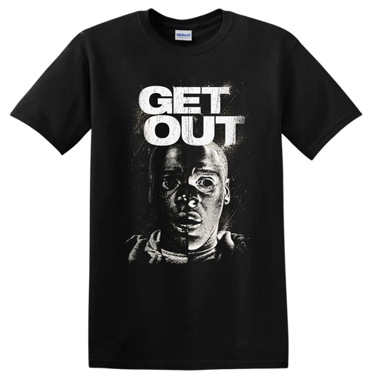 Get Out Horror Movie Graphic Tee T Shirt Unique Design Casual Wear - Black