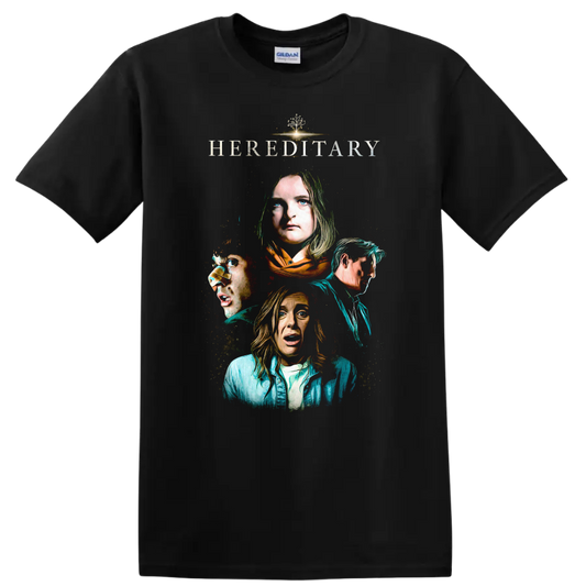 Hereditary Vintage Cult Movie Character Portrait Style T Shirt on a Black T Shirt