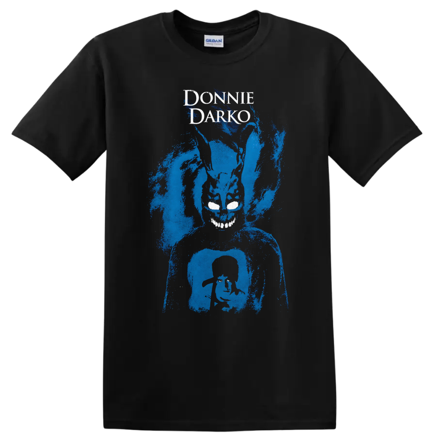 Donnie Darko Vintage Cult Movie Character T Shirt on a Black T Shirt