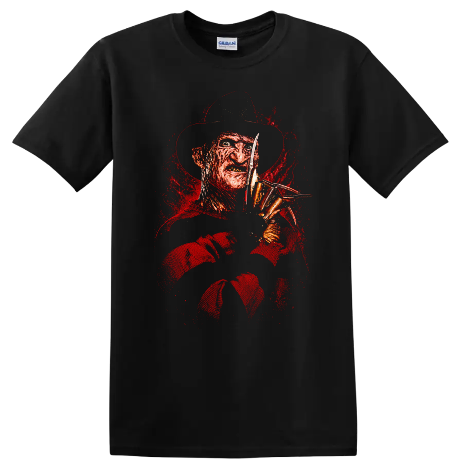 Freddy Krueger Horror T Shirt Glove Nightmare Costume Creepy Tee - Black