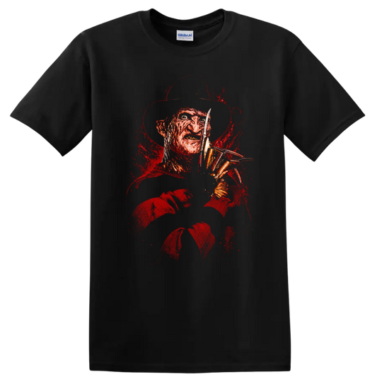 Freddy Krueger Horror T Shirt Glove Nightmare Costume Creepy Tee - Black