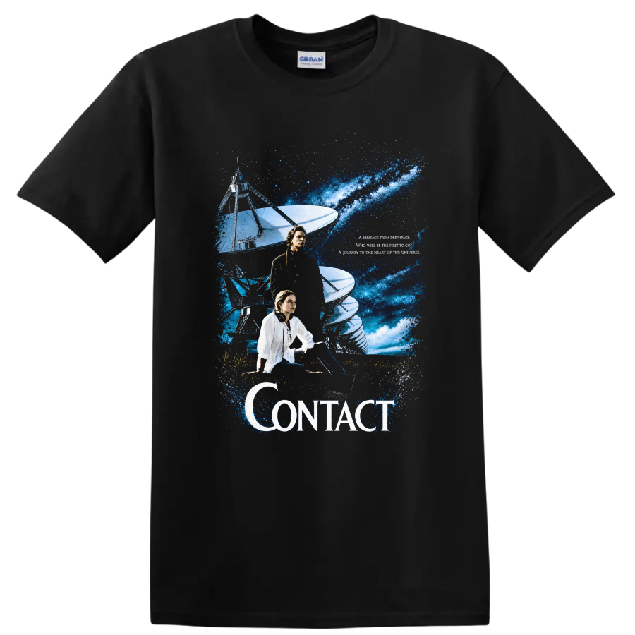Space Exploration Contact Sci-Fi Movie T Shirt Graphic Tee for Fans - Black