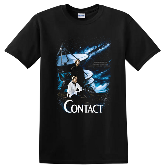 Space Exploration Contact Sci-Fi Movie T Shirt Graphic Tee for Fans - Black