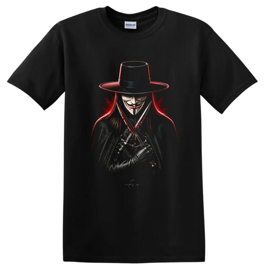 Horror Vengeance T Shirt Graphic Design w/ Scissors Red Black Tee - Black