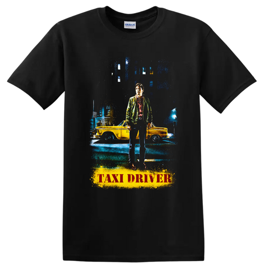 Vintage Cult Movie Character Portrait T Shirt on a Black T Shirt
