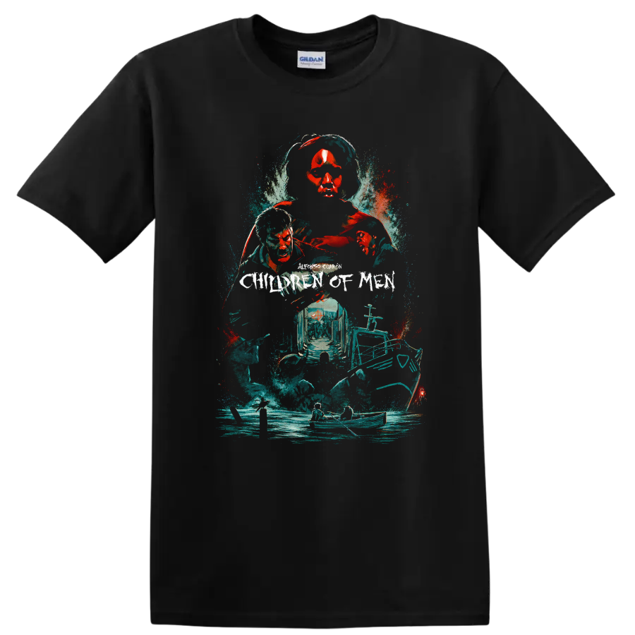 Vintage Cult Movie Character Portrait T Shirt on a Black T Shirt