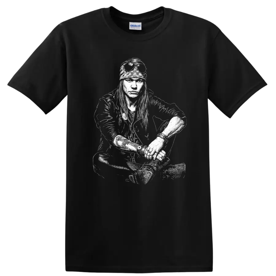 Axl Rose Guns N' Roses Rock Legends Ghostface T Shirt - Black