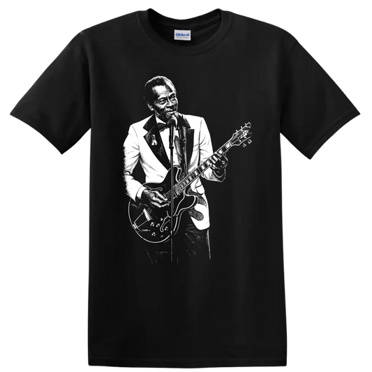 Chuck Berry Rock Legends Silhouette T Shirt - Black