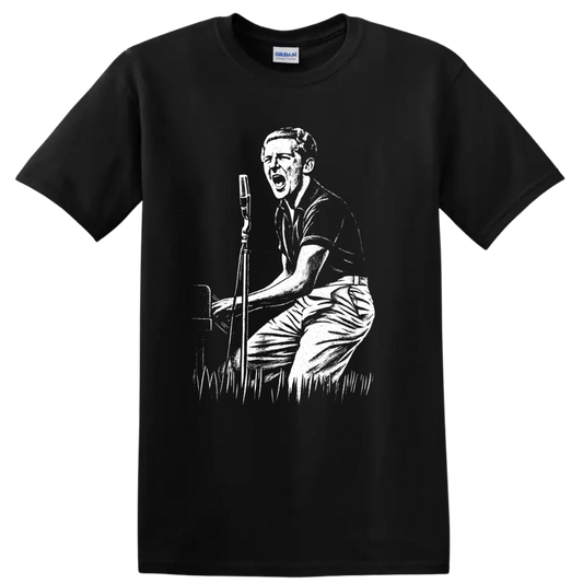 Jerry Lee Lewis Piano Rock Legend T Shirt Vintage Musician Concert Graphic Tee - Black